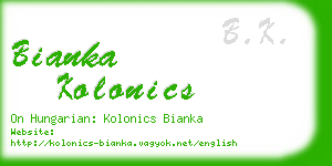 bianka kolonics business card